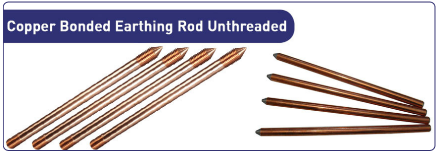 copper bonded earthing rod unthreaded