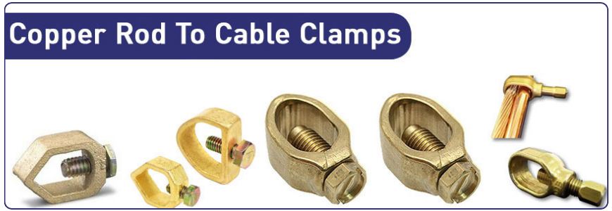 copper rod to cable clamps copper earthing accessories